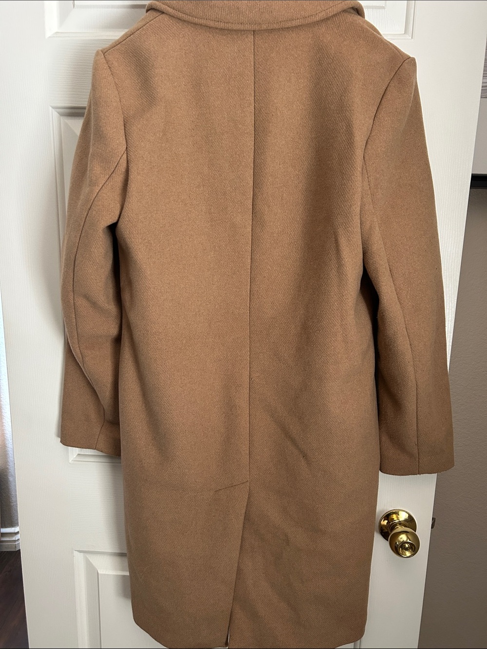 Abercrombie & Fitch Camel Wool-Blend Notch Lapel Coat - Picture 4 of 5